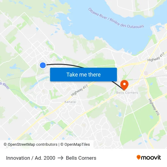 Innovation / Ad. 2000 to Bells Corners map