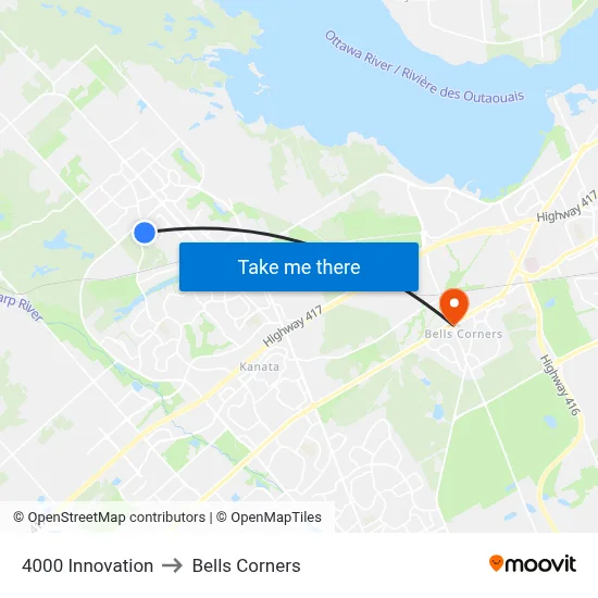 4000 Innovation to Bells Corners map