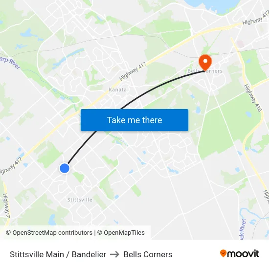Stittsville Main / Bandelier to Bells Corners map