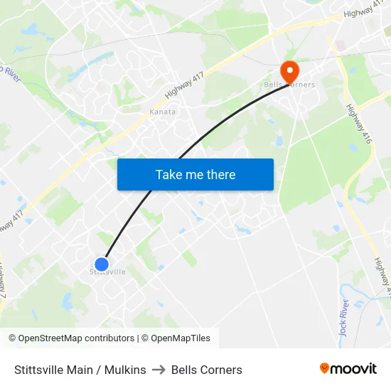 Stittsville Main / Mulkins to Bells Corners map