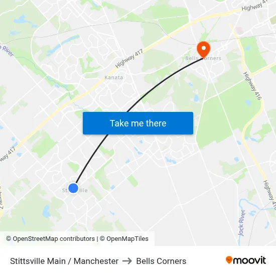 Stittsville Main / Manchester to Bells Corners map