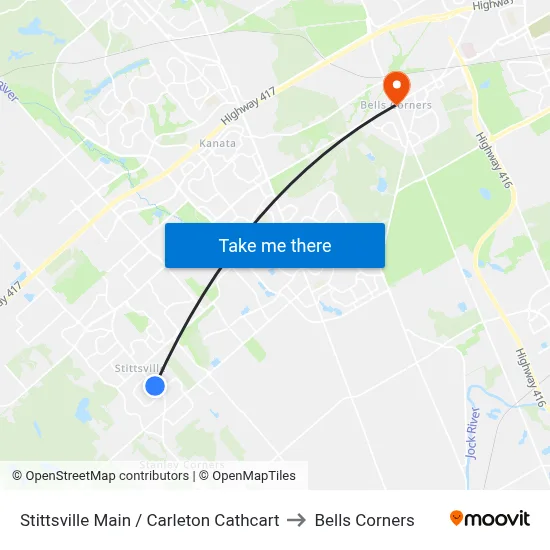 Stittsville Main / Carleton Cathcart to Bells Corners map