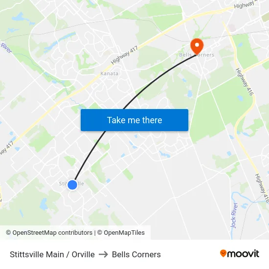Stittsville Main / Orville to Bells Corners map