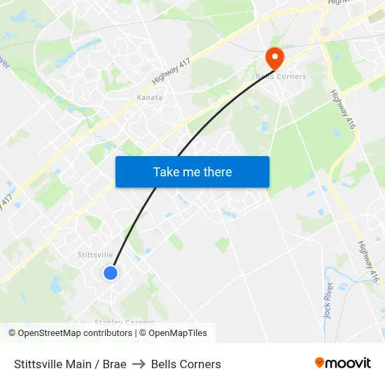 Stittsville Main / Brae to Bells Corners map