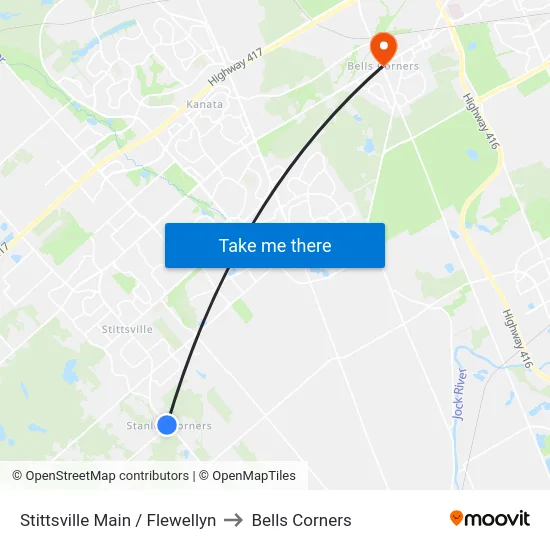 Stittsville Main / Flewellyn to Bells Corners map