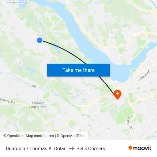 Dunrobin / Thomas A. Dolan to Bells Corners map