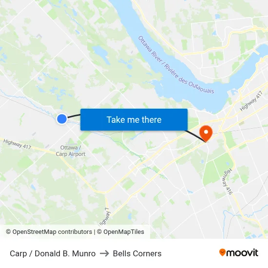Carp / Donald B. Munro to Bells Corners map