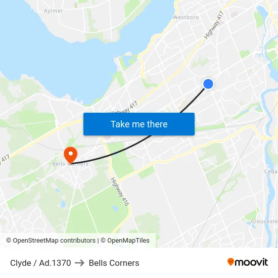 Clyde / Ad.1370 to Bells Corners map