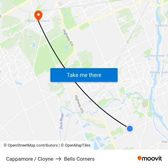 Cappamore / Cloyne to Bells Corners map