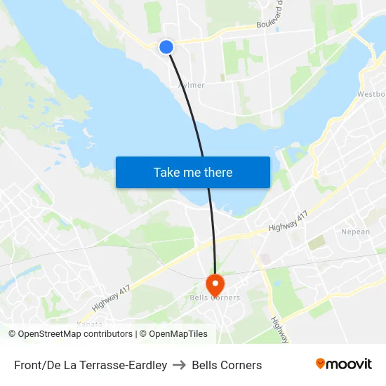 Front/De La Terrasse-Eardley to Bells Corners map