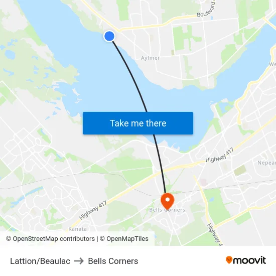 Lattion/Beaulac to Bells Corners map