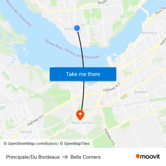 Principale/Du Bordeaux to Bells Corners map