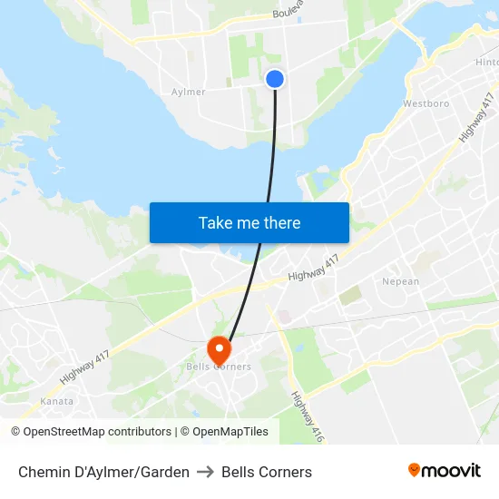 Chemin D'Aylmer/Garden to Bells Corners map