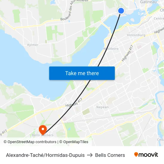 Alexandre-Taché/Hormidas-Dupuis to Bells Corners map