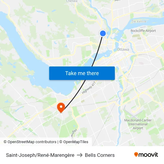 Saint-Joseph/René-Marengère to Bells Corners map