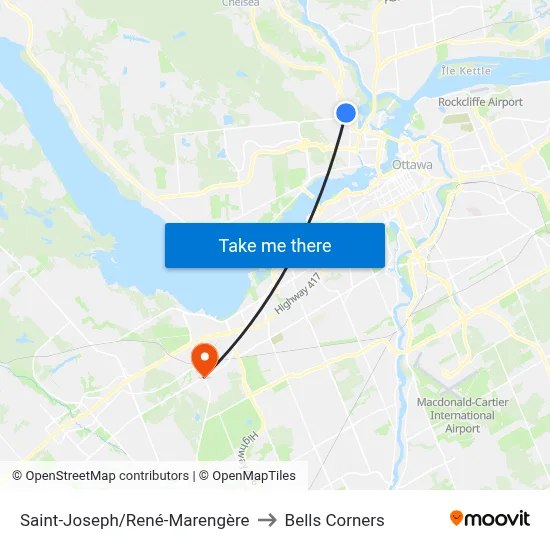 Saint-Joseph/René-Marengère to Bells Corners map