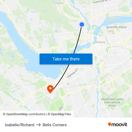 Isabelle/Richard to Bells Corners map