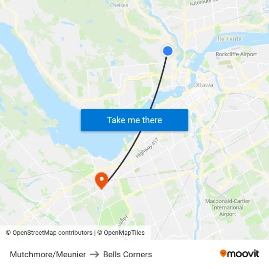 Mutchmore/Meunier to Bells Corners map