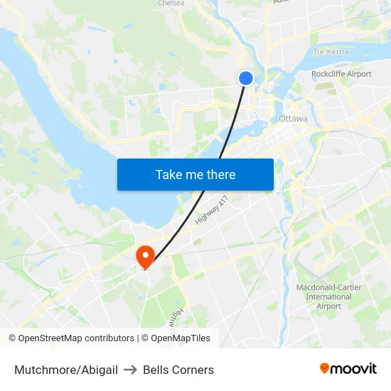 Mutchmore/Abigail to Bells Corners map