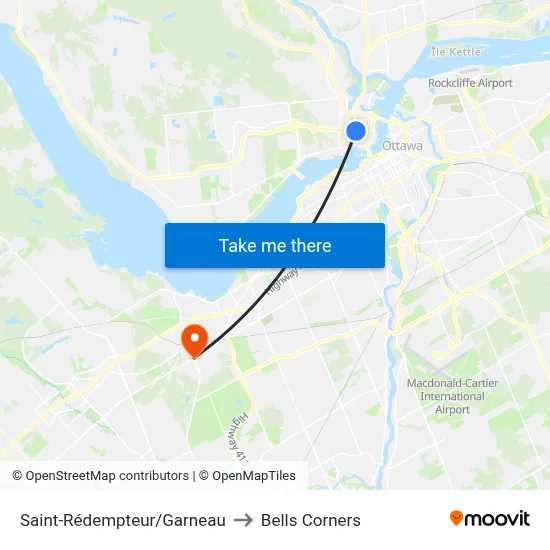Saint-Rédempteur/Garneau to Bells Corners map
