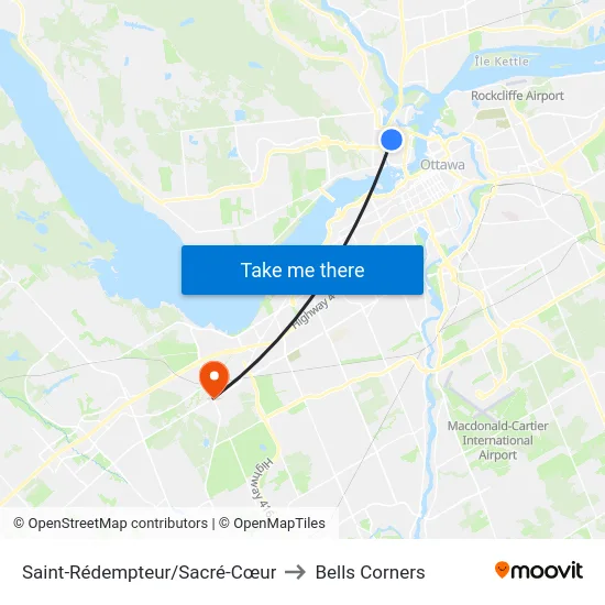 Saint-Rédempteur/Sacré-Cœur to Bells Corners map