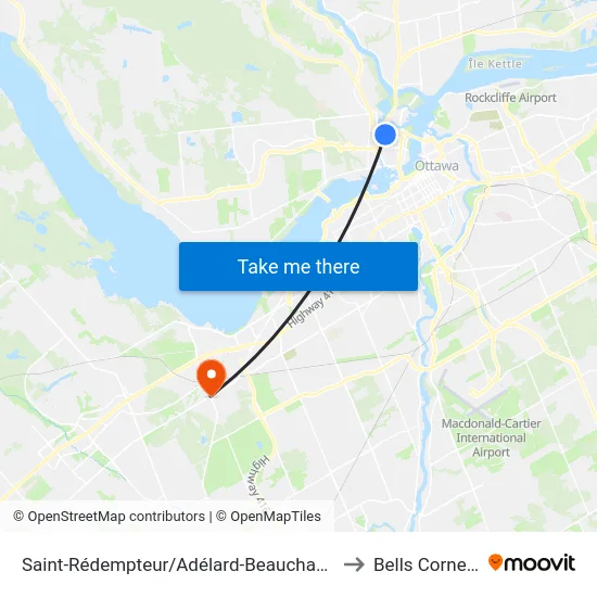 Saint-Rédempteur/Adélard-Beauchamp to Bells Corners map