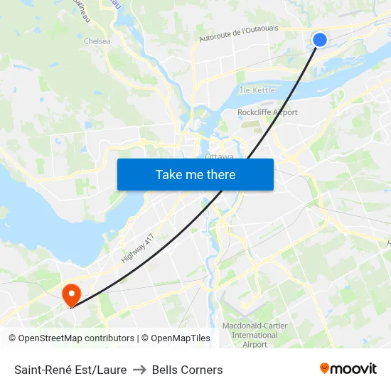 Saint-René Est/Laure to Bells Corners map