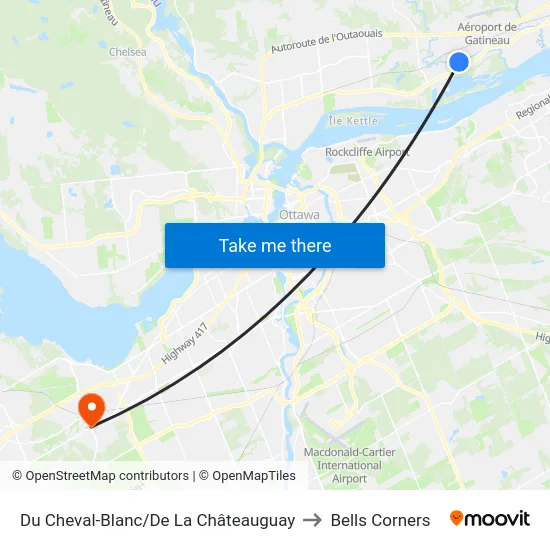 Du Cheval-Blanc/De La Châteauguay to Bells Corners map