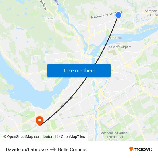 Davidson/Labrosse to Bells Corners map