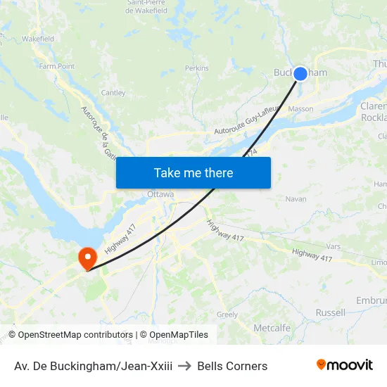 Av. De Buckingham/Jean-Xxiii to Bells Corners map
