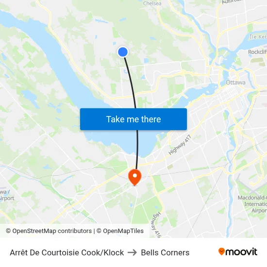 Arrêt De Courtoisie Cook/Klock to Bells Corners map