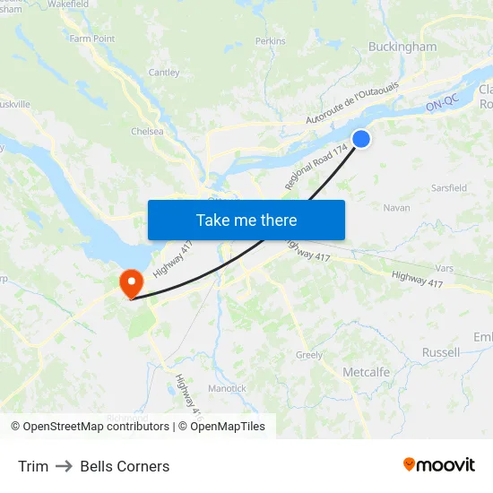 Trim to Bells Corners map