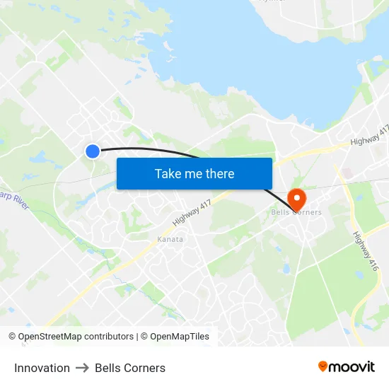 Innovation to Bells Corners map