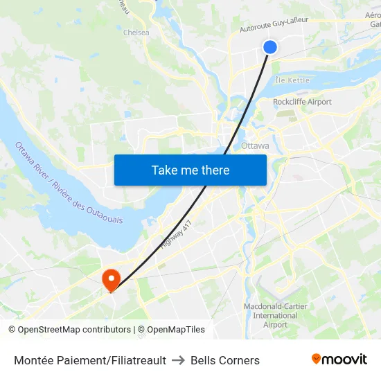 Montée Paiement/Filiatreault to Bells Corners map