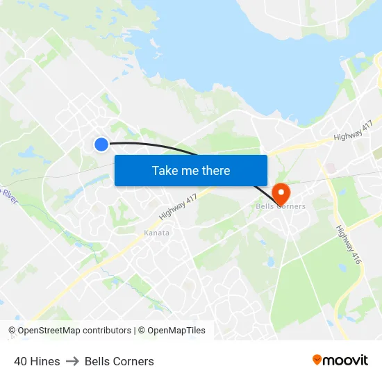 40 Hines to Bells Corners map