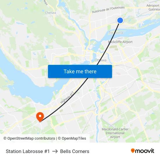 Station Labrosse #1 to Bells Corners map