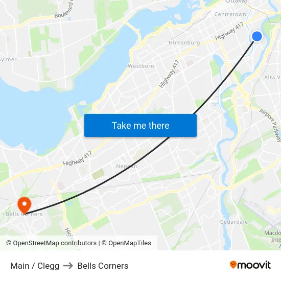 Main / Clegg to Bells Corners map