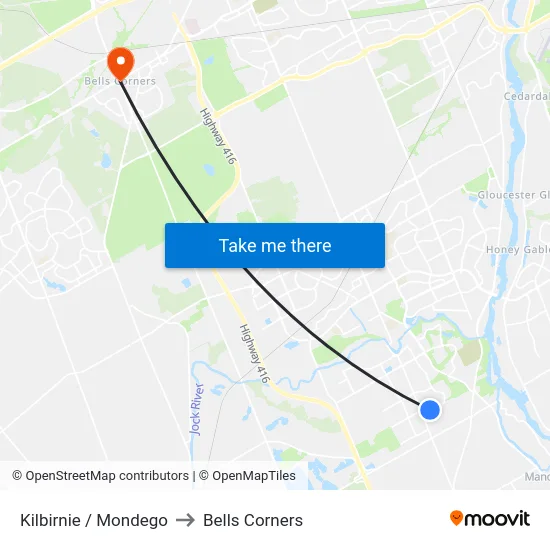 Kilbirnie / Mondego to Bells Corners map