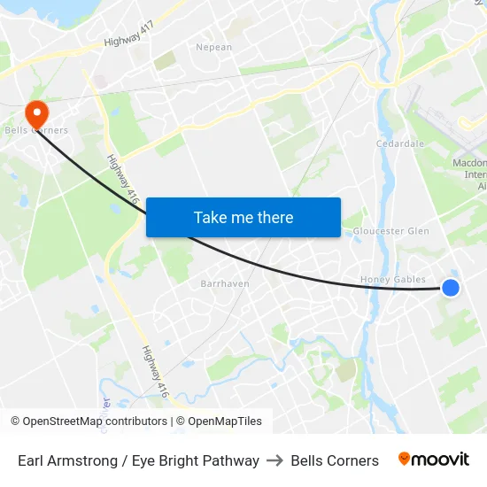 Earl Armstrong / Eye Bright Pathway to Bells Corners map