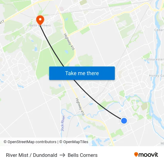 River Mist / Dundonald to Bells Corners map