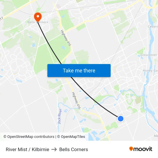 River Mist / Kilbirnie to Bells Corners map