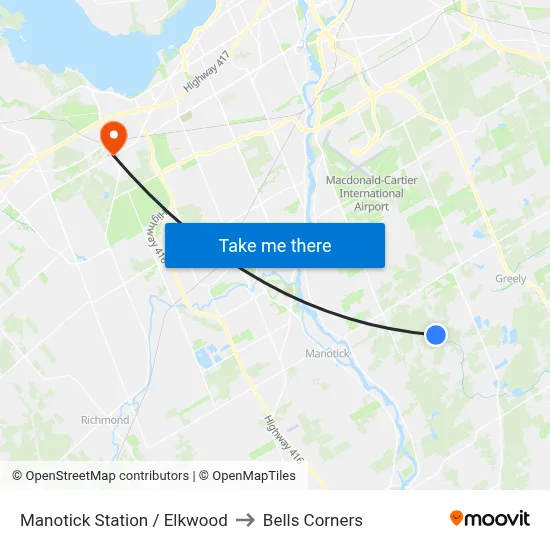 Manotick Station / Elkwood to Bells Corners map