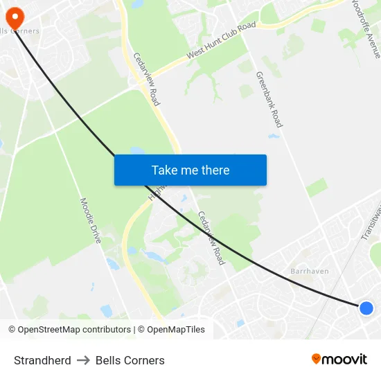 Strandherd to Bells Corners map