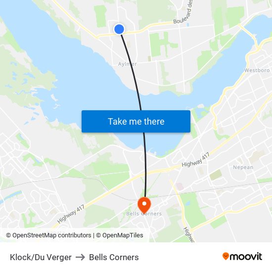 Klock/Du Verger to Bells Corners map