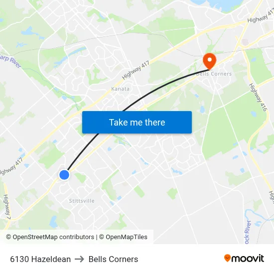 6130 Hazeldean to Bells Corners map