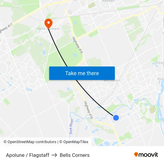 Apolune / Flagstaff to Bells Corners map