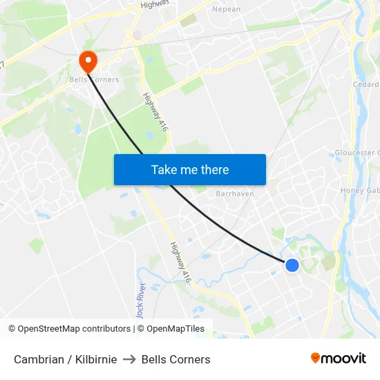 Cambrian / Kilbirnie to Bells Corners map
