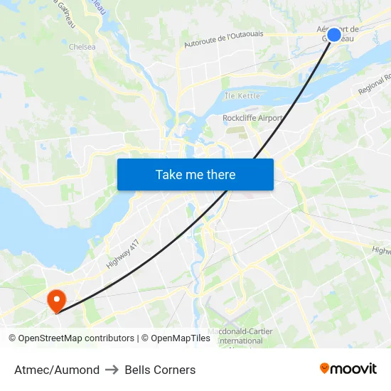 Atmec/Aumond to Bells Corners map