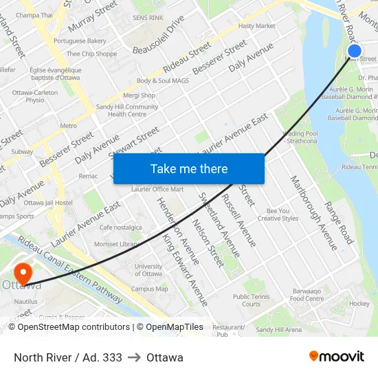 North River / Ad. 333 to Ottawa map