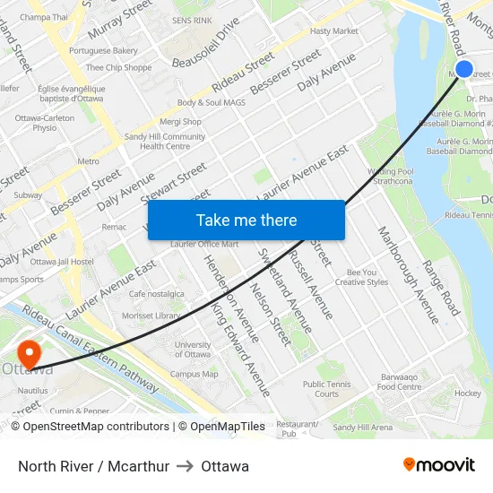 North River / Mcarthur to Ottawa map